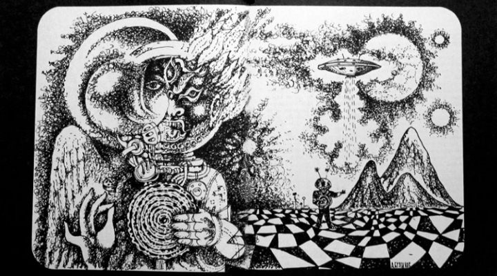 Titelbild des Artikels "Wissenschaft oder Phantasie? Sendboten aus dem Kosmos" von Wjatscheslaw Saizew aus Sputnik 1/1967, Frankreich (Bearbeitung: Fischinger-Online)
