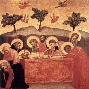 Grablegung Christi. Fresko von Giotto di Bondone in der Capella di Scrovegni in Padua (Bild: gemeinfrei)