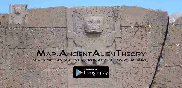 Mit den Astronautengöttern auf Reisen - die Ancient Aliens Theorie Karten App für das Smartphone (Bild: Screenshot ancientaliensightseeing.com)