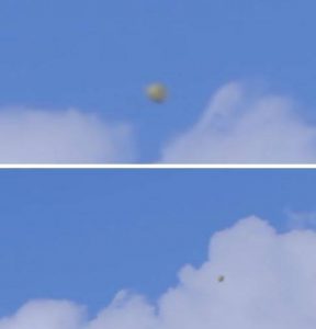 Das UFO von Thun in der Schweiz - wohl nur ein Luftballon (Bilder: YouTube-Screenshots / Sandy Newton)