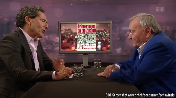 TV-Talk mit Erich von Däniken im Schweizer Fernsehen (Bild: Screenshot srf.ch/sendungen/schawinski)