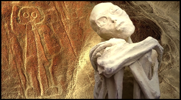 Die Alien-Leichen von Nazca in Peru: Ist der "Spaß" um Alien-Mumien bald vorbei? (Bilder: Gaia.com / Screenshots YouTube / WikiCommons)