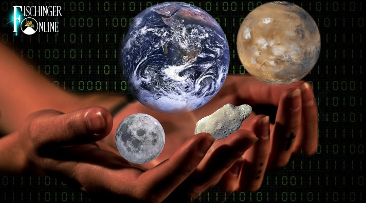 Das Wissen und die Kultur der Menschheit sollen in digitaler Form für Außerirdische im All sicher verfahrt werden (Bilder: gemeinfrei / Montage: Fischinger-Online)