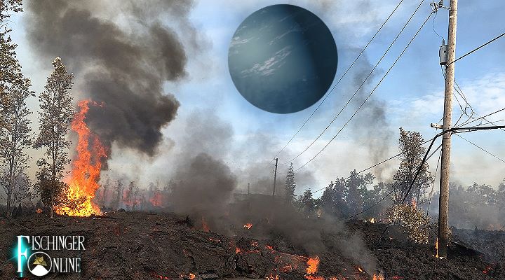 Kilauea-Ausbruch auf Hawaii: Nibiru sei der Grund, sagt "der wichtigste Nibiru-Prophet" (Bilder: gemeinfrei / Montage: Fischinger-Online)