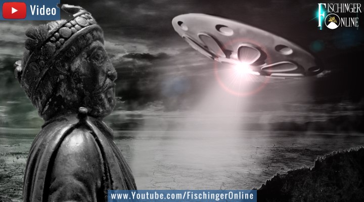 Sigiburg bei Dortmund 775 n. Chr. : Die UFO-Sichtung von Karl dem Großem (Bilder: gemeinfrei / Montage: Fischinger-Online)