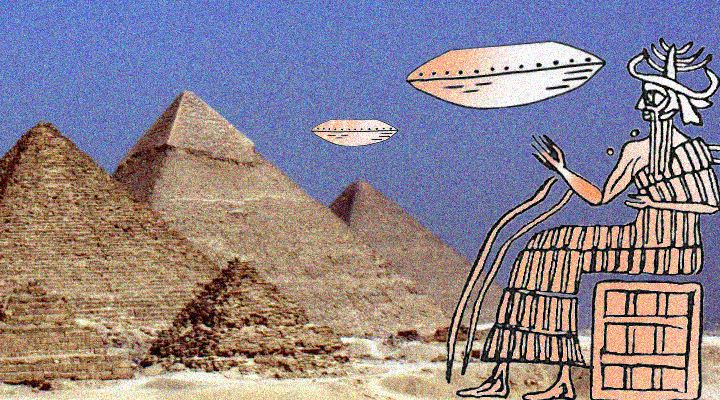 "Antike Texte sagen, ein außerirdischer Gott baute die Große Pyramide": Schockierendes in der Mainstream-Boulevardpresse! (Bilder: gemeinfrei / Montage: Fischinger-Online)