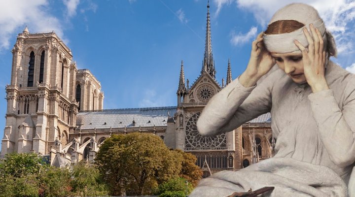 Die Seherin Anna Katharina Emmerick: Sah sie den Brand von Notre-Dame in Paris voraus? (Bilder: gemeinfrei / Montage: Fischinger-Online)