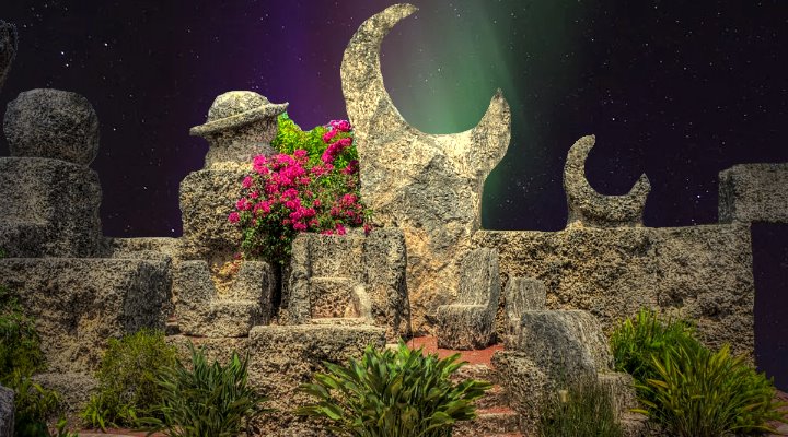 ARTIKEL: Das Monument "Coral Castle" von Edward Leedskalnin in den USA - Angeblich durch Antigravitation erbaut (Bilder: PixaBay/gemeinfrei / Montage: Fischinger-Online)