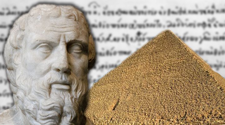 Herodot und das Eisen der Cheops-Pyramide: Was sagte der "Vater der Geschichtsschreibung" tatsächlich? (Bilder/Montage: gemeinfrei & Fischinger-Online)