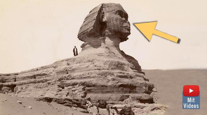Wo ist die Nase der Sphinx wirklich geblieben? (Bild: gemeinfrei / Montage/Bearbeitung: Fischinger-Online)