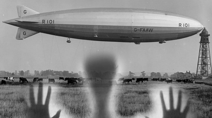 Der Absturz des britischen Luftschiff "R 101" im Oktober 1930: Ein Paranormales Ereignis? (Bilder: gemeinfrei / Montage: Fischinger-Online)