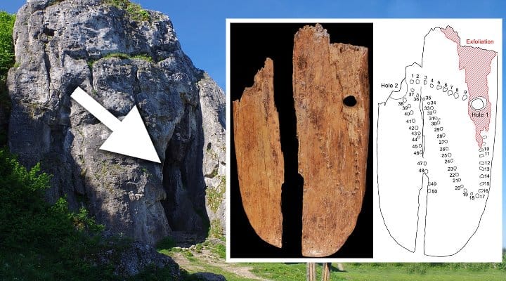 41.500 Jahre alt: Ältester verzierter Schmuck Eurasiens in Polen gefunden - aber ist es wirklich nur Schmuck? (Bilder: : A. Vazzana & J. Opiola/WikiCommons CC BY-SA4.0 / Bearbeitung: Fischinger-Online)