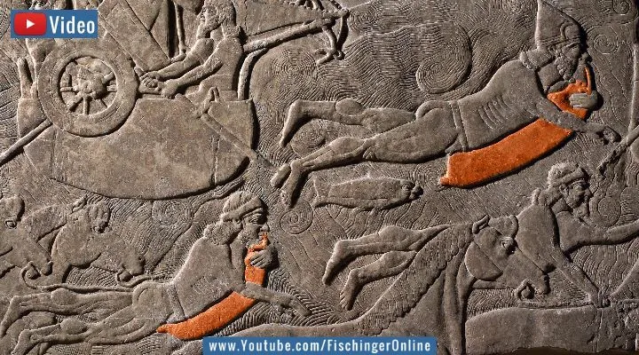 VIDEO: Verblüffende Darstellungen aus Mesopotamien: Luftmatratzen vor 3.000 Jahren bei den Assyrern? (Bild: British Museum / Bearbeitung: Fischinger-Online)