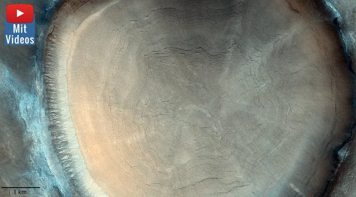 Der "Baumringe-Krater": Verblüffendes Foto vom Mars verrät die Vergangenheit (Bild: ESA/Roscosmos/CaSSIS, CC BY-SA 3.0 IGO)