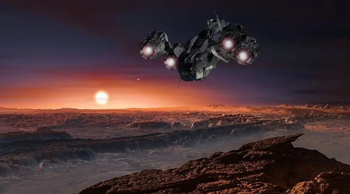 Träumereien bei der NASA: Im Jahr 2076 könnten Menschen den Saturn, 2254 schon Proxima Centauri und nur 130 Jahre später die Galaxis durchqueren (Bilder: Gemeinfrei & ESO/M. Kornmesser / Montage: Fischinger-Online)