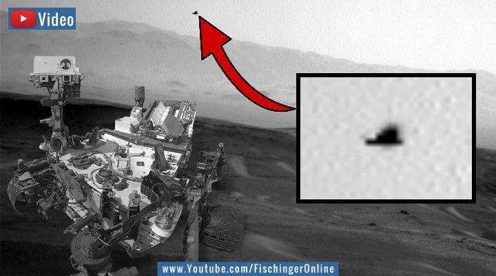 Video vom Nov. 2021: Seltsames "Flugobjekt" auf dem Mars: Vogel, Aliens, Fake, NASA-Bluff, Pixelfehler? (Bilder: NASA / Montage: Fischinger-Online)