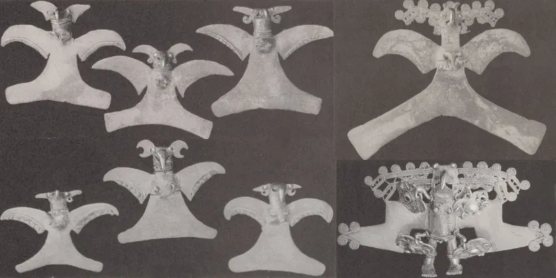 Rätselhafte Kugeln und Götter - das Mysterium der Steinkugeln von Costa Rica und anderswo - Götter-Figuren aus Gold von Costa Rica (Bilder: S. K. Lothop)