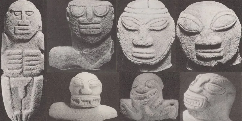 Rätselhafte Kugeln und Götter - das Mysterium der Steinkugeln von Costa Rica und anderswo - Götter-Figuren von Costa Rica (Bilder: S. K. Lothop)