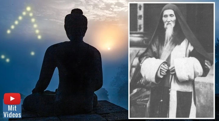 UFO-Sichtungen schon 1884: Die erstaunlichen Zeugenberichte des buddhistischen Meisters Hsu Yun aus China. (Bilder: gemeinfrei / Montage: Fischinger-Online)