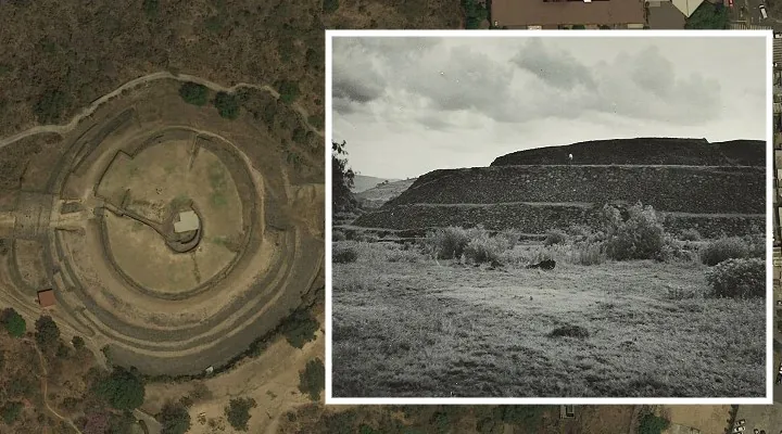 Die Pyramide von Cuicuilco in Mexiko - ist sie 8000 Jahre alt? (Bilder gemeinfrei & Google Earth)