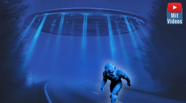 Der Bigfoot und die UFOs: Ein kurioser Zusammenhang? (Bild: gemeinfrei / Montage: Fischinger-Online)