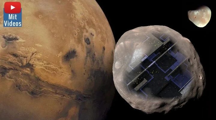 Marsmond Phobos und die "Götter aus dem All": Eine Raumstation und ein Krieg der Sterne? (Bilder: NASA & gemeinfrei / Montage: Fischinger)