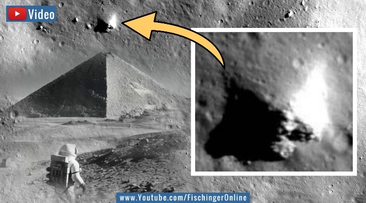 Ist DAS eine riesige Pyramide auf dem Mond? Kurioses aus dem All (Bilder: gemeinfrei & NASA/ESA / Montage: Fischinger)