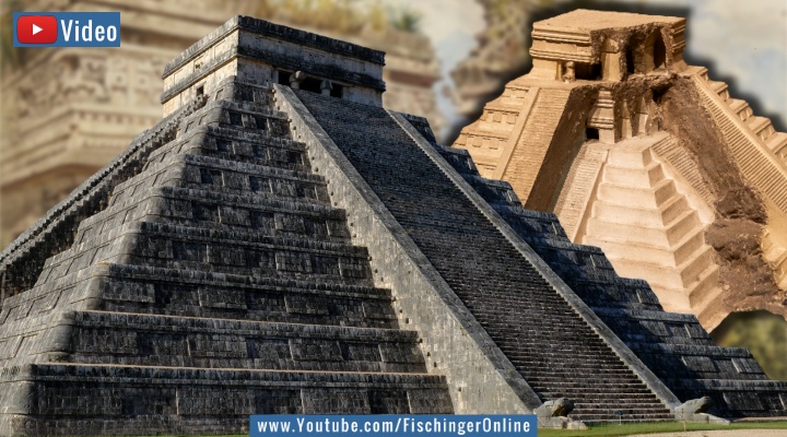 Forscher suchen Geheimkammern in der Maya-Pyramide von Chichen Itza (Bilder: gemeinfrei & Fischinger / Montage: Fischinger)