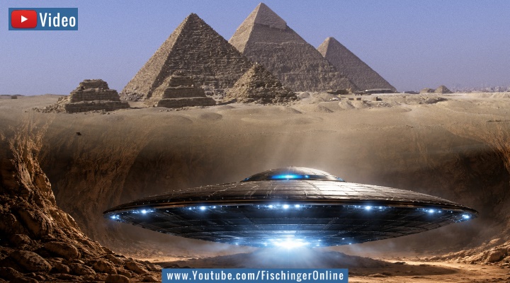 Mehr als kühne Behauptungen: Ungter Gizeh wurden angeblich ein Stargate, UFOs und außerirdische Techniken gefunden (Bilder: gemeinfrei / Montage: Fischinger)