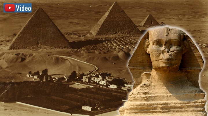 Im Dunkeln der Cheops-Pyramide und Seltsames zur Sphinx im 19. Jahrhundert (Bilder: gemeinfrei & Fischinger / Montage: Fischinger)
