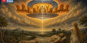 Eva und das "Fluggerät Gottes": Die erste (offizielle) Frau als UFO-Zeugin?! (Bild: gemeinfrei/KI / Bearbeitung: Fischinger)