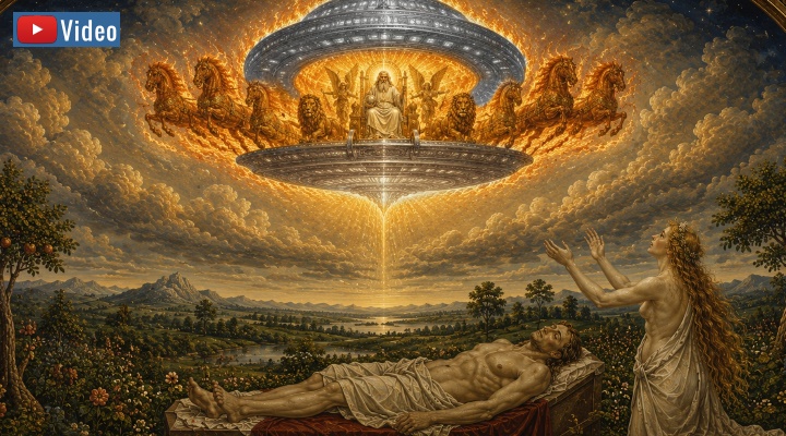 Eva und das "Fluggerät Gottes": Die erste (offizielle) Frau als UFO-Zeugin?! (Bild: gemeinfrei/KI / Bearbeitung: Fischinger) Eva und das "Fluggerät Gottes": Die erste (offizielle) Frau als UFO-Zeugin?! (Bild: gemeinfrei/KI / Bearbeitung: Fischinger)