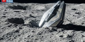 Spuren der Aliens - finden wir sie im Staub auf dem Mond? Vielleicht! (Bild: Fischinger via YT-KI)
