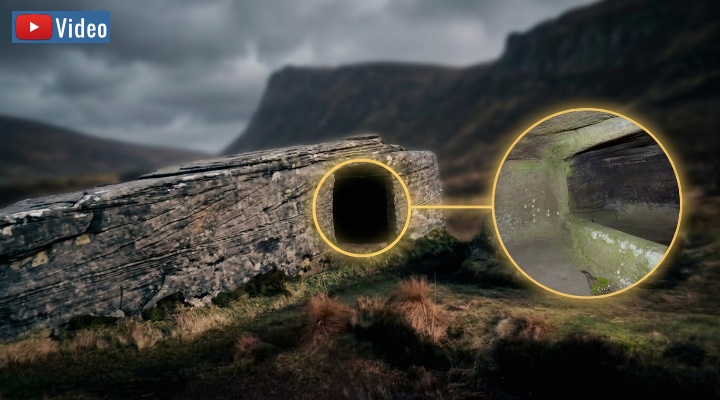 Der einsame "Dwarfie Stane" in Schottland: 5000 Jahre altes Mysterium in Schottland (Bild: KI/Fischinger)